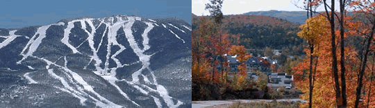 photo mont tremblant pente de ski et automne
